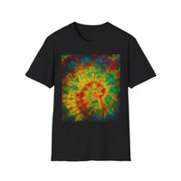 HABANERO HELIX: Rich, bright and Colorful Tie-Dye Unisex Softstyle T-Shirt, Retro Vibe Tee, Festival Outfits, Gift for Teens, Summer Essentials, Casual Wear