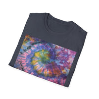 DRAGONFLY DESTINY: Fantasy inspired, Vibrant Tie-Dye T-Shirt, Unisex Softstyle Tee for Festivals, Summer Outings, Birthday Gifts, Casual Wear, Eco-Friendly Fashion