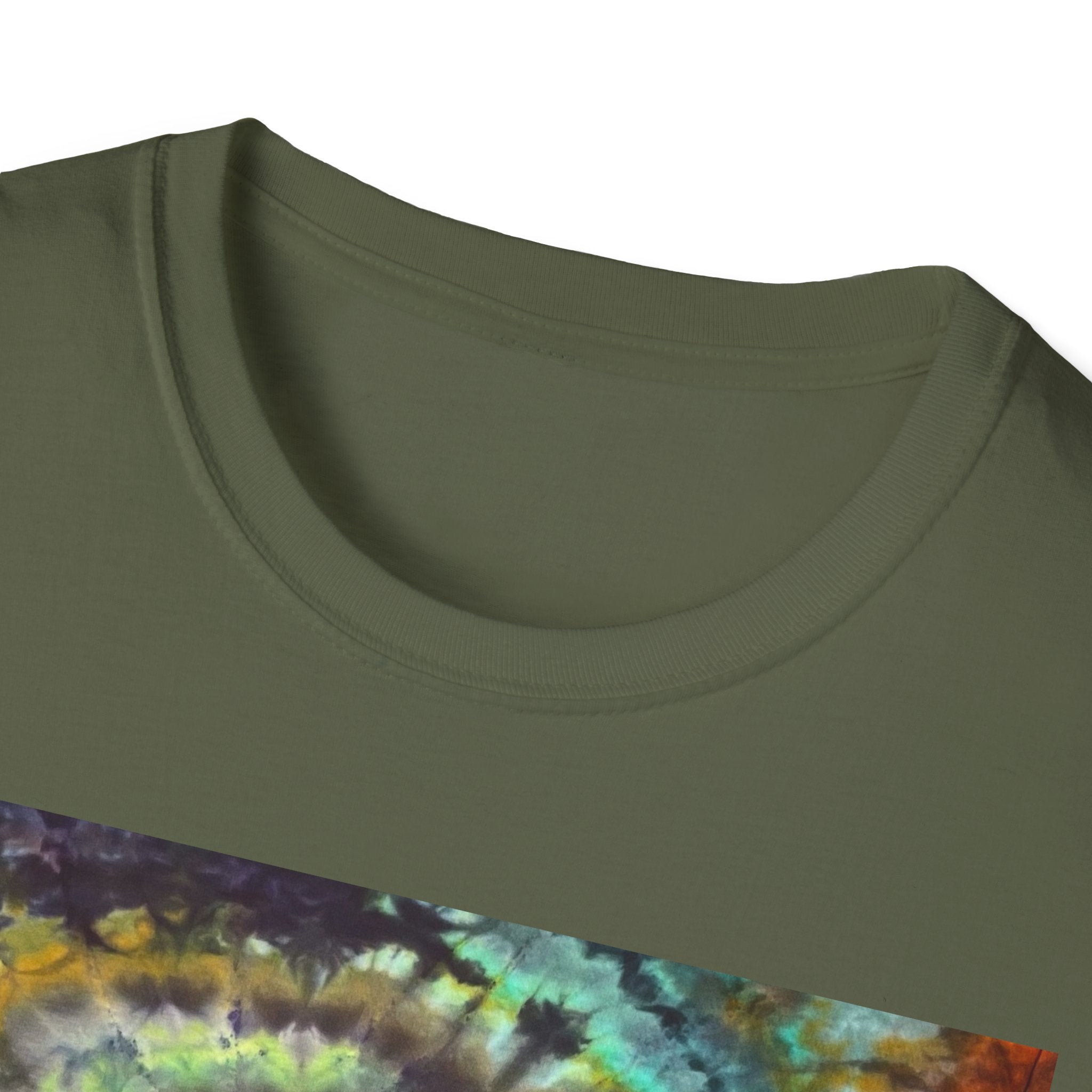 TEMPTATION: Mystical Vibrant Tie-Dye T-Shirt, Unisex Softstyle Tee, Boho Festival Wear, Summer Vibe Shirt, Eco-Friendly Apparel, Gift for Him or Her