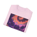INDIGO ODYSSEY:  Half Swirl tie dye, Colorful Tie-Dye Unisex Softstyle T-Shirt, Summer Vibes Tee, Festival Apparel, Gift for Him/Her, Casual Wear, Retro Style