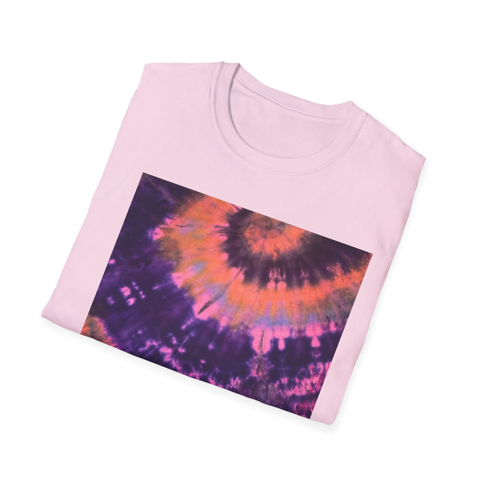 INDIGO ODYSSEY:  Half Swirl tie dye, Colorful Tie-Dye Unisex Softstyle T-Shirt, Summer Vibes Tee, Festival Apparel, Gift for Him/Her, Casual Wear, Retro Style