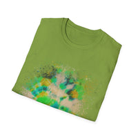 TURQUOISE TREASURE:  Colorful, splat style, Vibrant Abstract T-Shirt | Unisex Softstyle Graphic Tee, Casual Wear, Gift for Art Lovers, Summer Fashion, Unique Design
