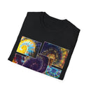 VICTORY: Vibrant Spiral Pattern collage T-Shirt, Unisex Tee for Art Lovers, Boho Chic Fashion, Perfect for Festivals, Gift for Friends