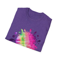 Neon Discovery 2:  Colorful Tie-Dye Splash Unisex Softstyle T-Shirt, Casual Tee, Summer Vibes, Festival Wear, Everyday Comfort, Gift Idea