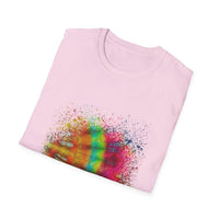 Mandarin Halo 2:  Colorful Splash Unisex Softstyle T-Shirt - Fun Graphic Tee for Summer, Festival Fashion, Casual Wear, Unique Gift Idea, Vibrant [...]
