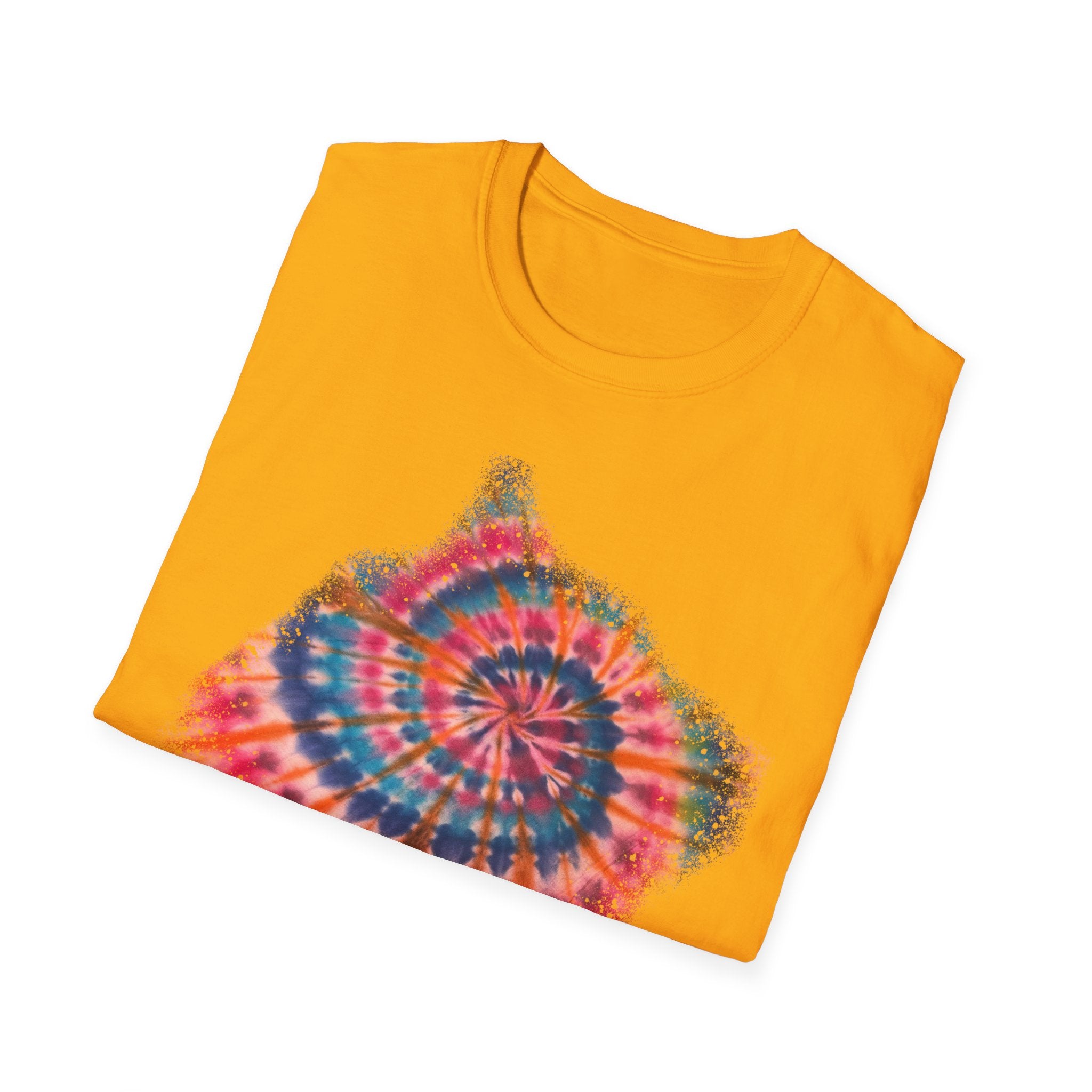 Rainbow Ballad 2: Colorful Snowy edge Tie-Dye Unisex T-Shirt, Bohemian Tee, Festival Wear, Summer Vibes, Casual Fashion, Gift for Her/Him