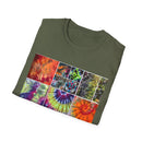 RESILIENCE:  Colorful collage Tie-Dye Unisex T-Shirt, Perfect for Summer Festivals, Casual Wear, Vacation, Gifts, and Artsy Vibes