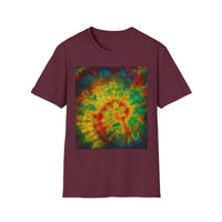 HABANERO HELIX: Rich, bright and Colorful Tie-Dye Unisex Softstyle T-Shirt, Retro Vibe Tee, Festival Outfits, Gift for Teens, Summer Essentials, Casual Wear