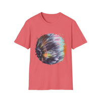 Bravado 2:  Colorful Tie-Dye Unisex Softstyle T-Shirt with Abstract Design, Perfect for Festivals, Casual Outings, Relaxed Days, Summer Vibes, and Gifts