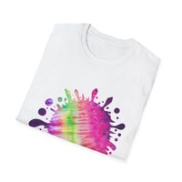 Neon Discovery 2:  Colorful Tie-Dye Splash Unisex Softstyle T-Shirt, Casual Tee, Summer Vibes, Festival Wear, Everyday Comfort, Gift Idea