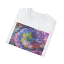DRAGONFLY DESTINY: Fantasy inspired, Vibrant Tie-Dye T-Shirt, Unisex Softstyle Tee for Festivals, Summer Outings, Birthday Gifts, Casual Wear, Eco-Friendly Fashion
