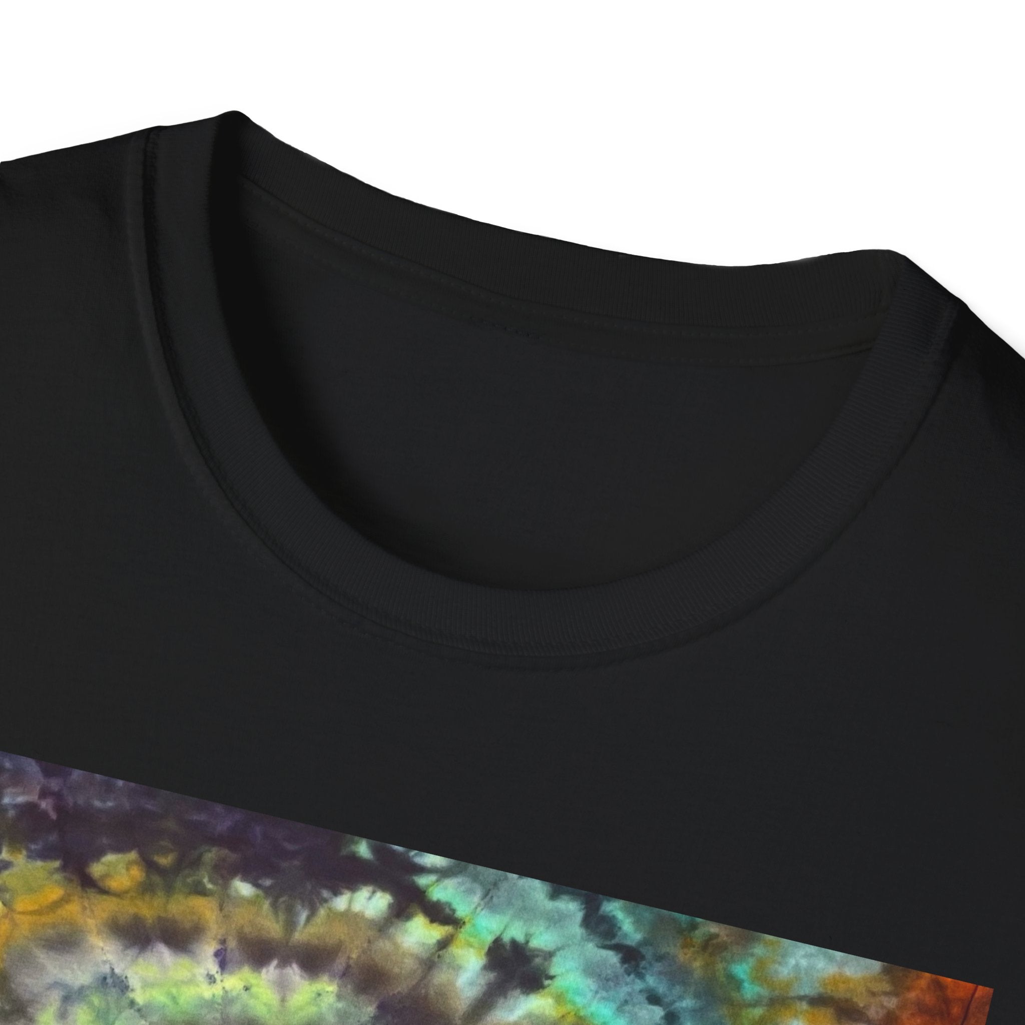 TEMPTATION: Mystical Vibrant Tie-Dye T-Shirt, Unisex Softstyle Tee, Boho Festival Wear, Summer Vibe Shirt, Eco-Friendly Apparel, Gift for Him or Her