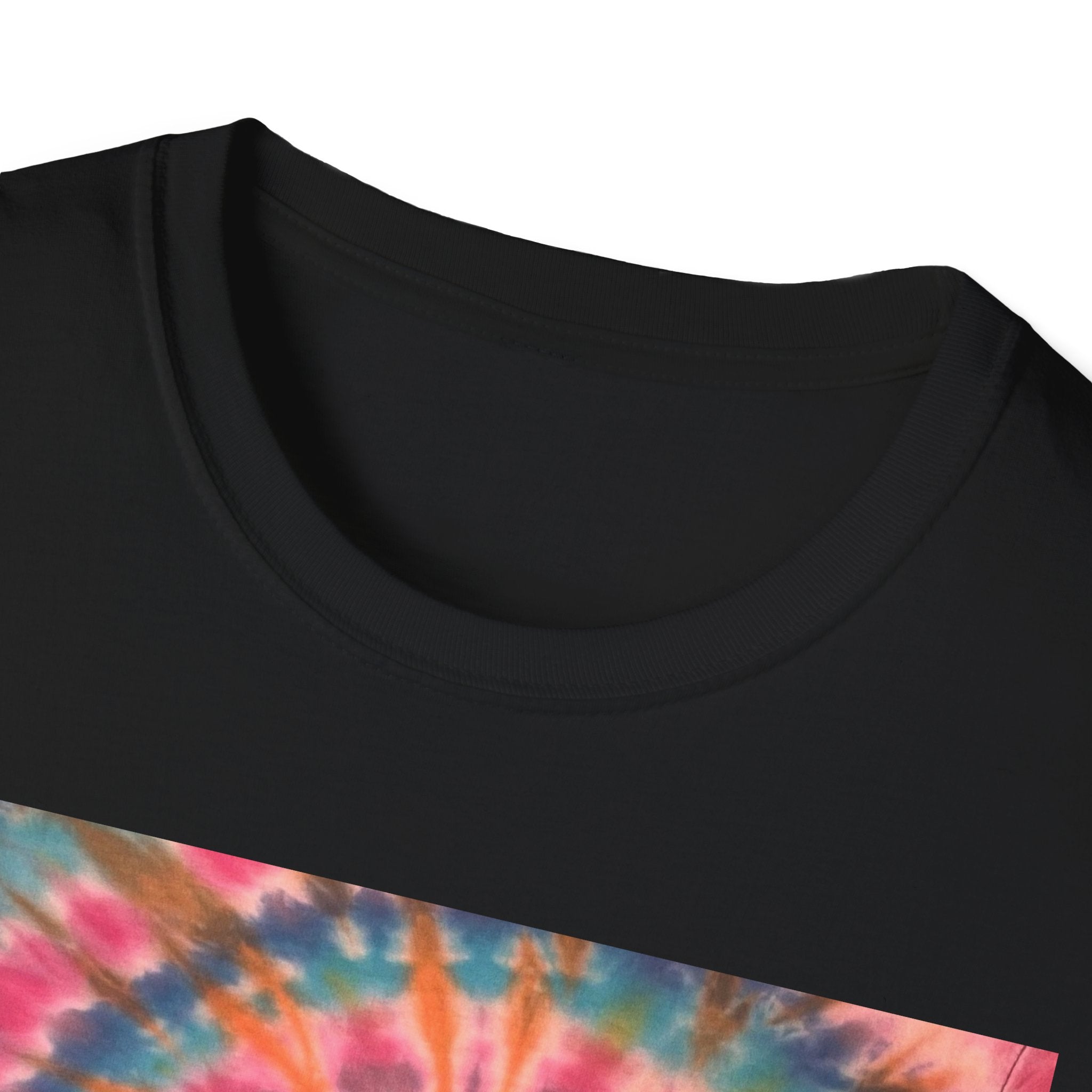 RAINBOW BALLAD: Colorful  rainbow sherbet style,  Tie-Dye Unisex Softstyle T-Shirt | Boho Vibe, Summer Essentials, Eco-Friendly Fashion, Gift for Friends, Casual Wear