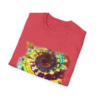 Gideon 2:  Vibrant Swirl Snowy Unisex Softstyle T-Shirt, Colorful Tie-Dye Tee, Trendy Casual Wear, Perfect Gift, Summer Vibes
