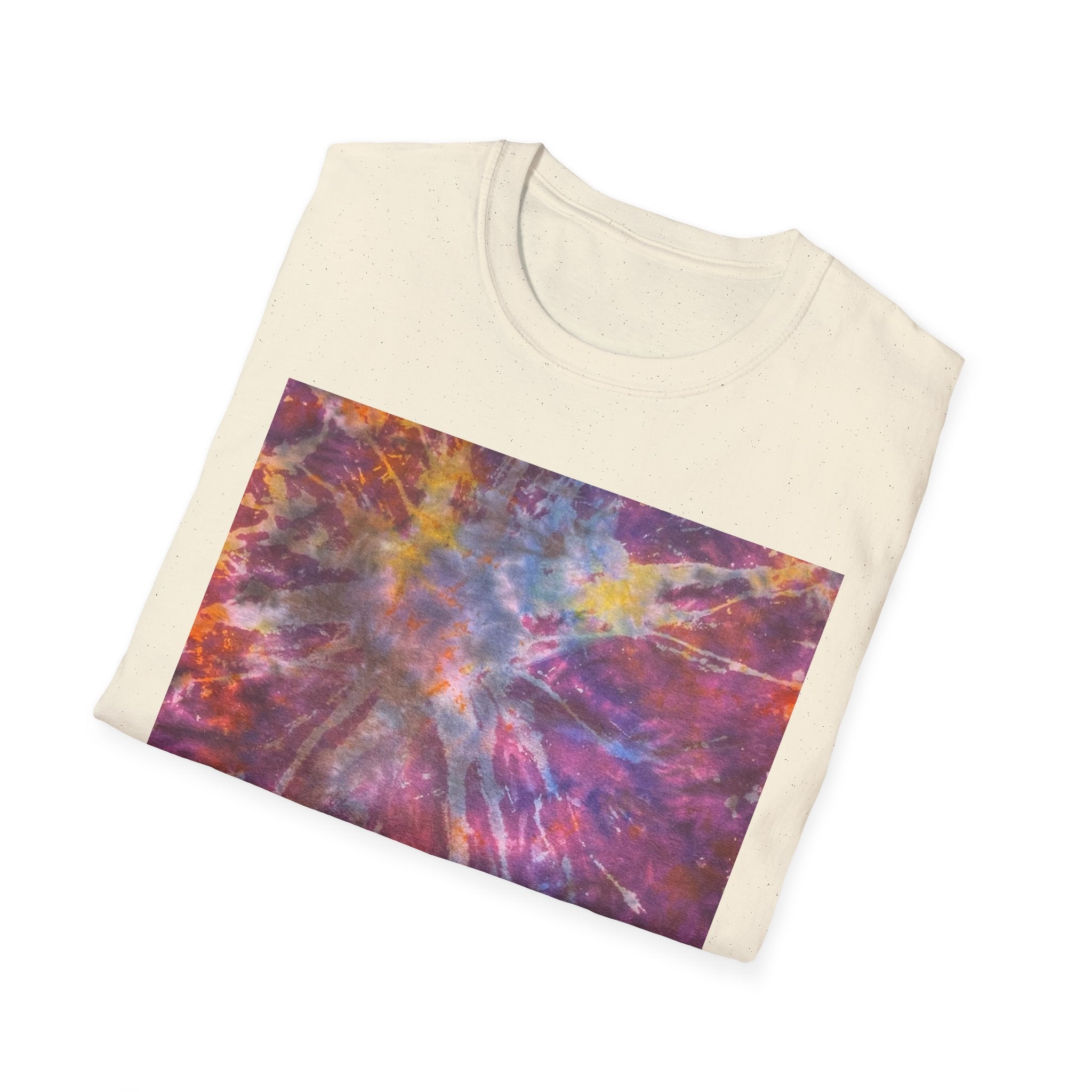 RASPBERRY SORBET:  Splat style, Galactic Vibe Unisex Softstyle T-Shirt | Space Art Tee, Cosmic Shirt, Gift for Astronomers, Unique Spacewear, Casual Wear