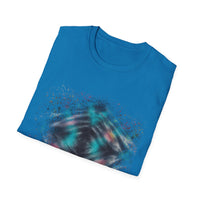 FOCAL POINT:  Kaleidoscope inspired, Colorful Tie-Dye Unisex T-Shirt, Funky Graphic Tee, Casual Summer Wear, Gift for Friends, Vibrant Design, Unique Style