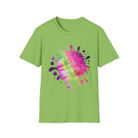 Neon Discovery 2:  Colorful Tie-Dye Splash Unisex Softstyle T-Shirt, Casual Tee, Summer Vibes, Festival Wear, Everyday Comfort, Gift Idea