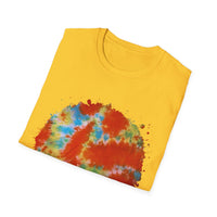 Orange Krush 2:  Tie-Dye Krush Unisex Softstyle T-Shirt, Vibrant Casual Tee, Bohemian Top, Festival Wear, Gift for Music Lovers