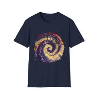 Scarlet Saga 2:  Spiral Tie-Dye Unisex Softstyle T-Shirt | Boho Chic, Casual Wear, Gift for Artists, Summer Fashion, Music Festivals