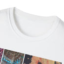 EQUITY: Bohemian Peace Graphic Tie Dye collage Tee, Unisex Softstyle T-Shirt, Tie-Dye Vibe Shirt, Festival Fashion, Relaxed Fit Top