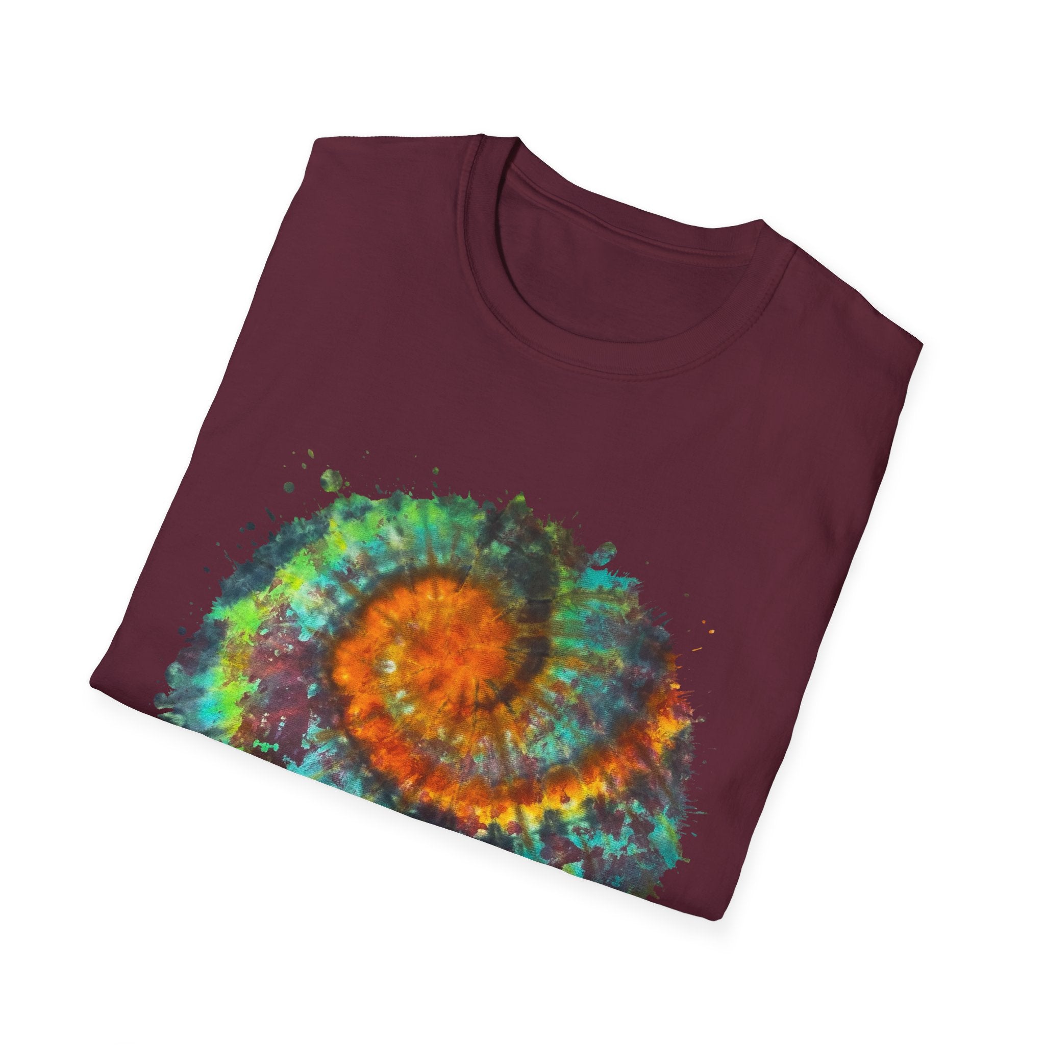 Whiplash 2:  Vibrant Spiral Tie-Dye Unisex T-Shirt, Soft Tee, Colorful Casual Tee, Summer Style shirt, Eco-friendly Gift, Festival Wear