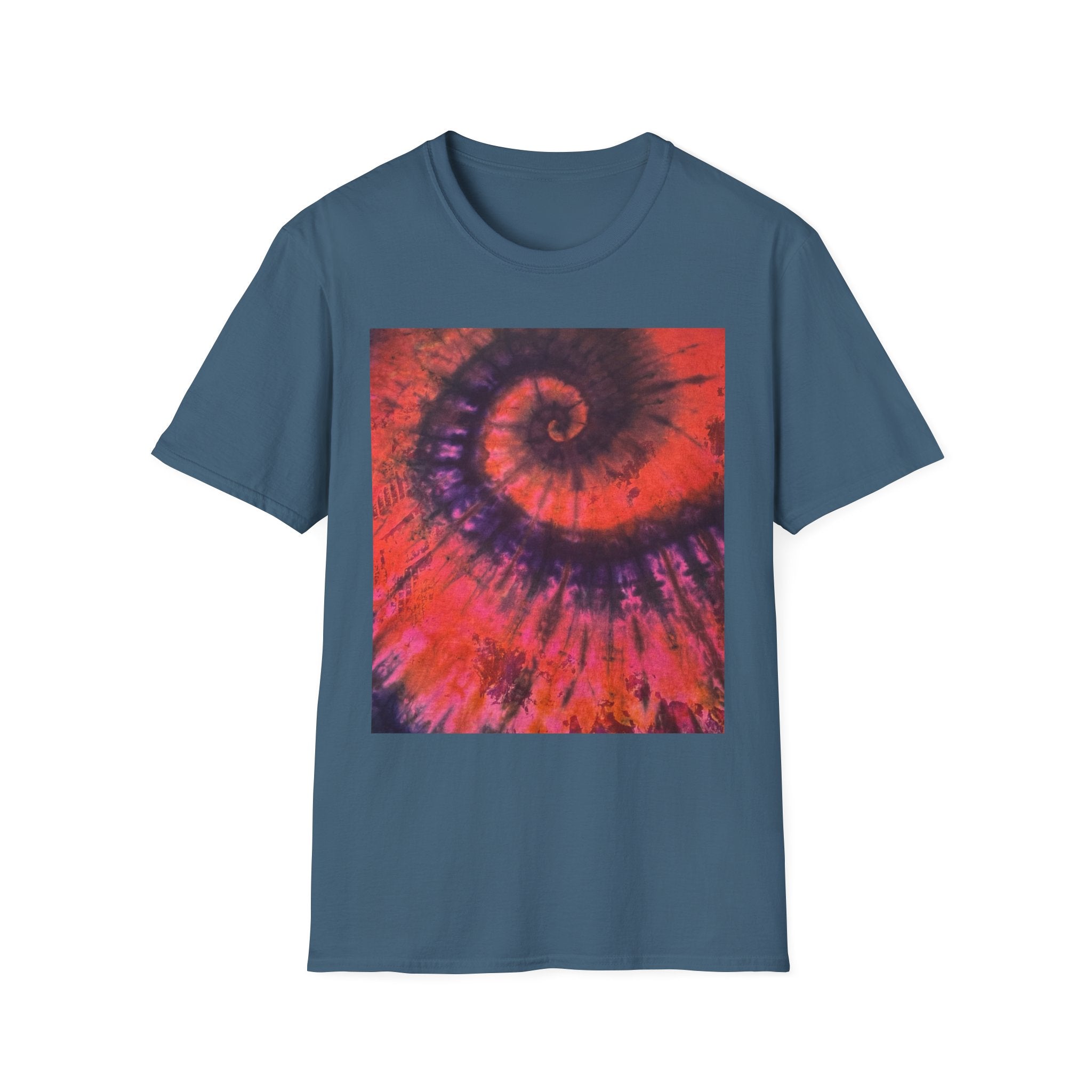 POWER BALL BLISS: Vibrant swirl Tie-Dye Unisex Softstyle T-Shirt, Summer Festival Tee, Bohemian Apparel, Gift for Friends, Unique Graphic Shirt