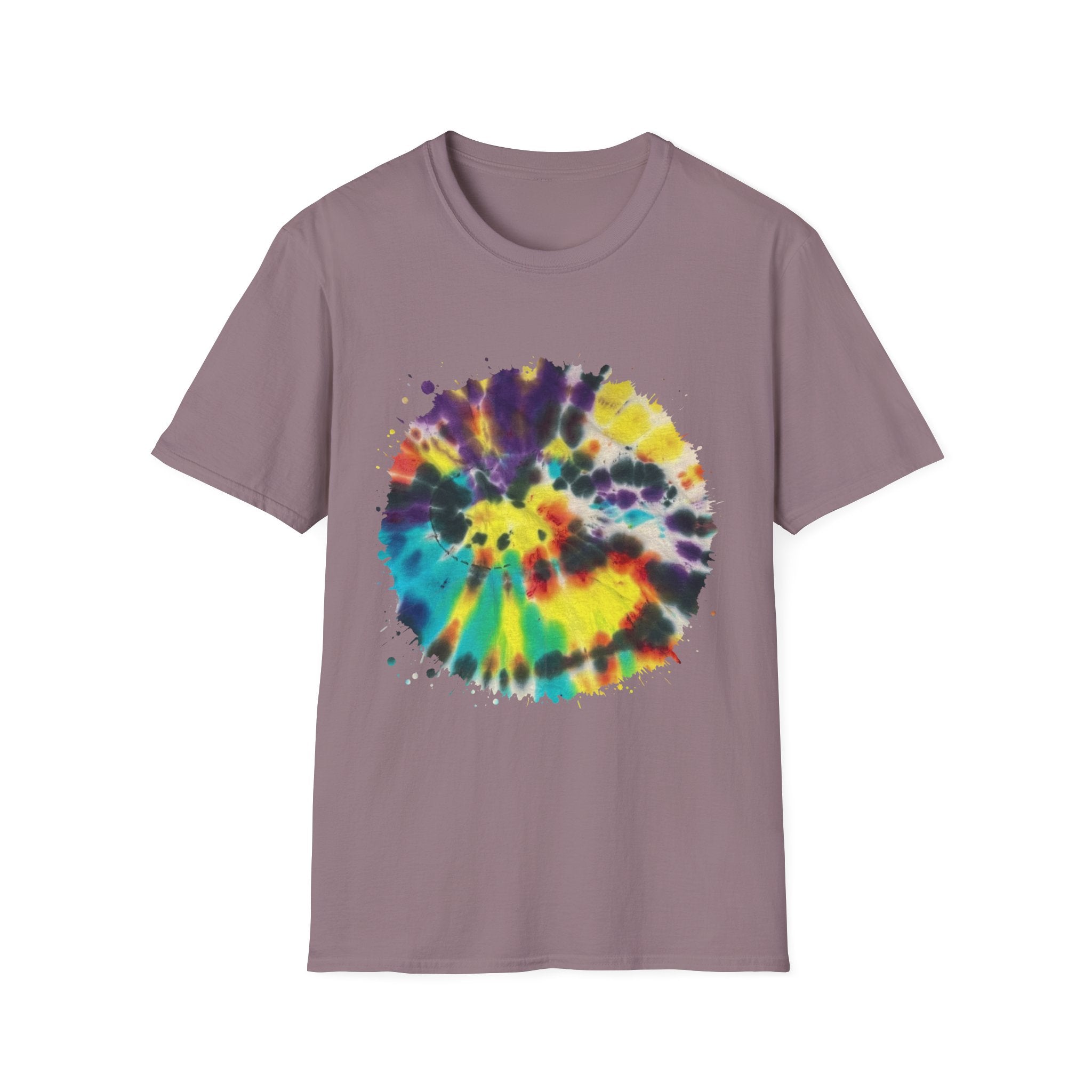 PARAGON 2: Splatter style, jubilee tie dye, Colorful Tie-Dye Unisex Softstyle T-Shirt, Boho Tee, Summer Fashion, Festival Wear, Casual Outfit, Gift Idea