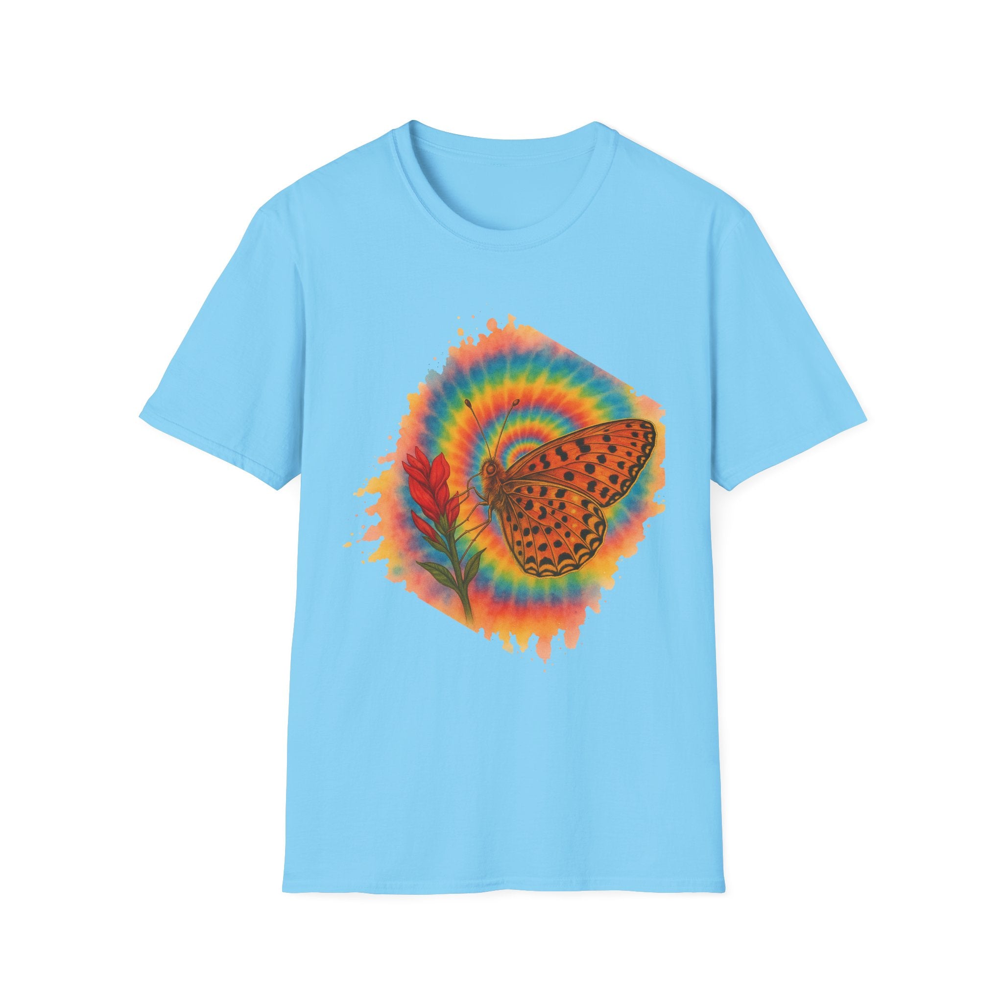 The Butterfly Effect:  Bohemian Butterfly T-Shirt, Vibrant Graphic Tee for Nature Lovers, Unisex Gift for Birthdays, Festivals, Boho Style Apparel