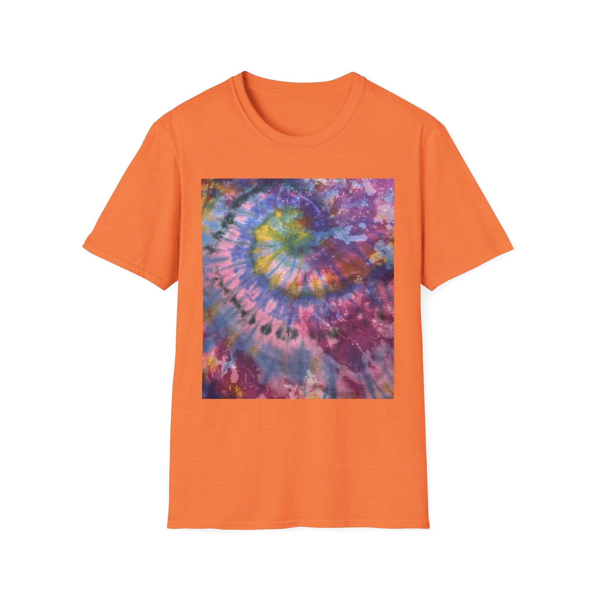 DRAGONFLY DESTINY: Fantasy inspired, Vibrant Tie-Dye T-Shirt, Unisex Softstyle Tee for Festivals, Summer Outings, Birthday Gifts, Casual Wear, Eco-Friendly Fashion
