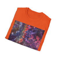 BOMBAY BLITZ:  Galactic Tie-Dye T-Shirt - Unisex Softstyle Tee, Boho Fashion, Festival Wear, Gift for Space Lovers, Casual Everyday Top