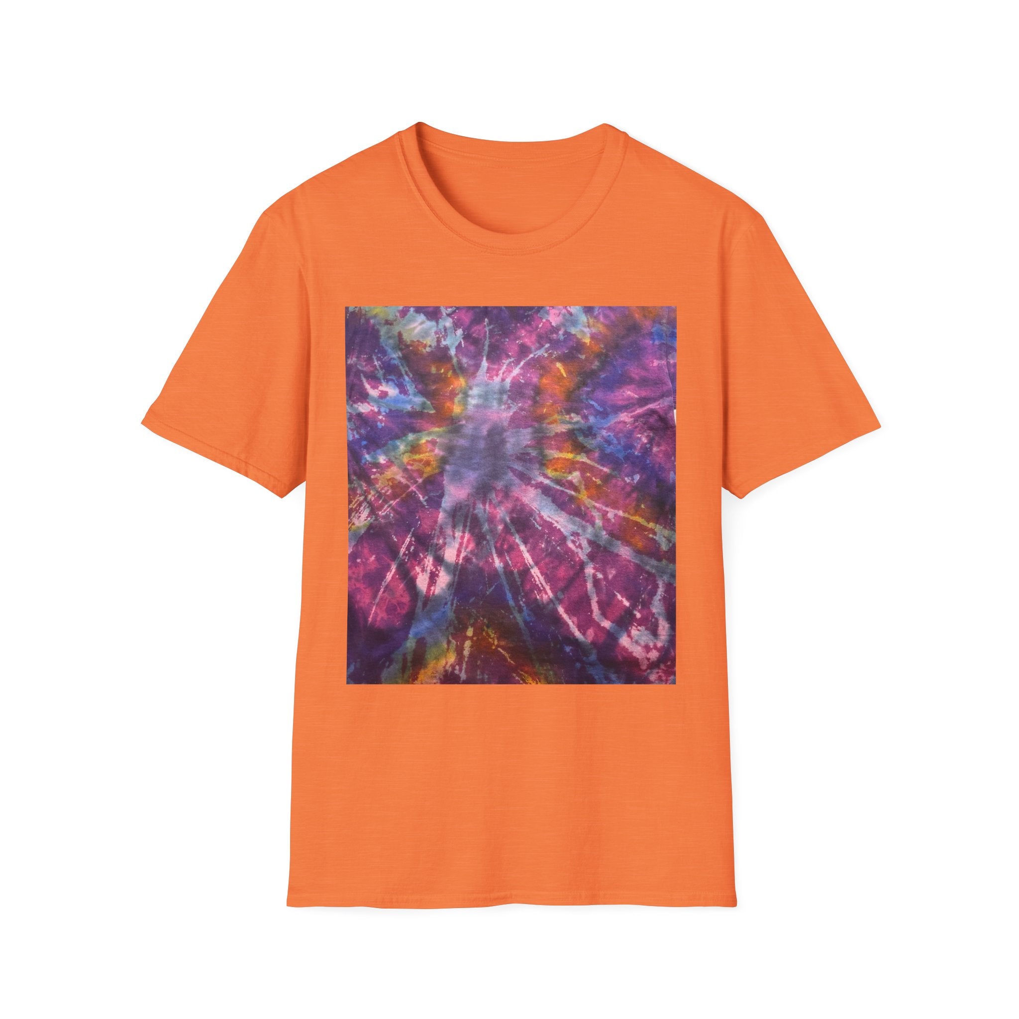 SQUID GAME: A cephalopod inspired, splat style Colorful Tie-Dye Unisex Softstyle T-Shirt, Vintage Vibe Tee, Summer Outfit, Festival Wear, Casual Gift, Boho Style