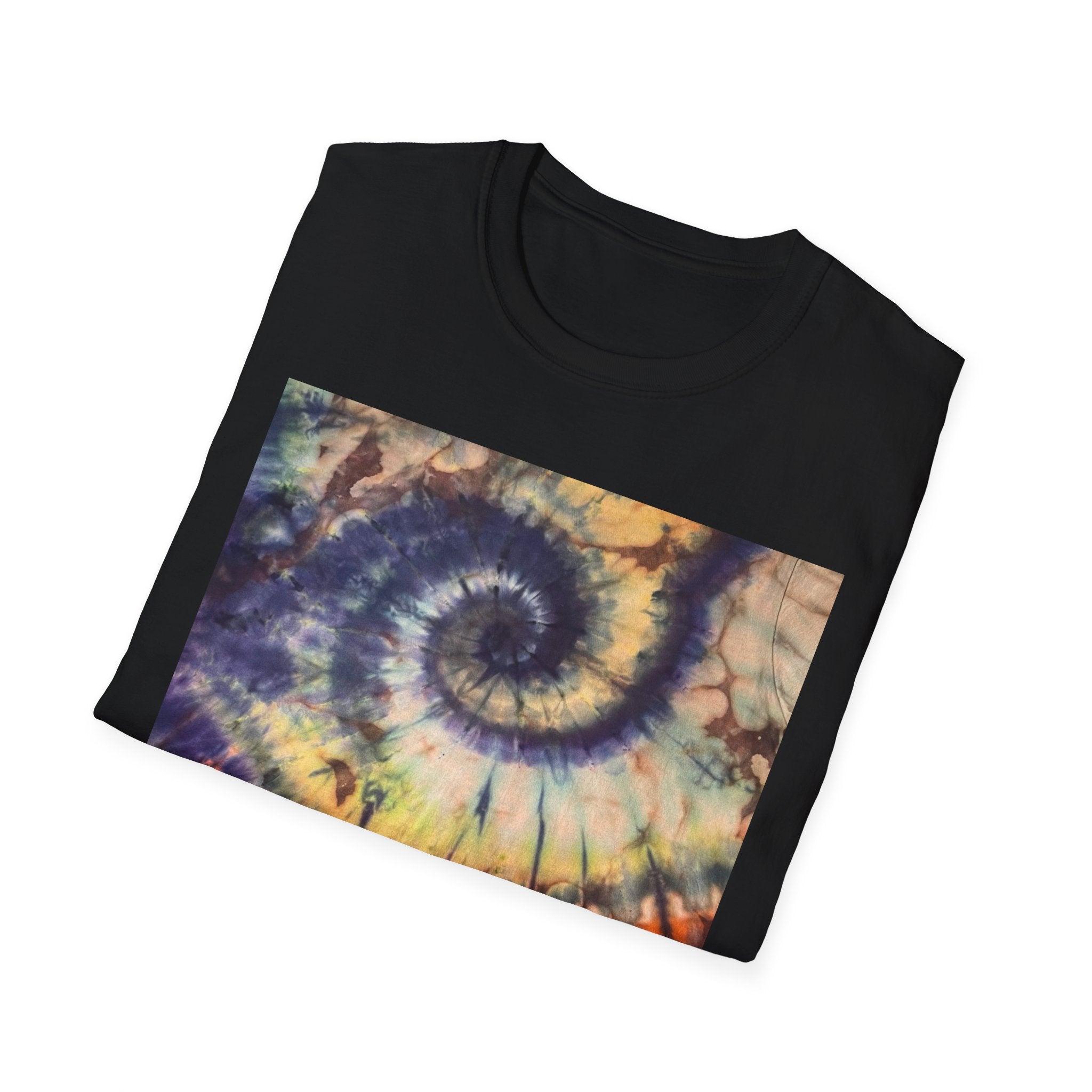 MOCHA SPIDER DANCE:  Unique Spiral Tie-Dye Unisex T-Shirt, Boho Chic Tee, Summer Vibes Top, Festival Wear, Eco-Friendly Gift