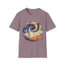Mocha Spider Dance 2:  Spiral Tie-Dye Unisex T-Shirt, Boho Style Tee, Casual Comfort Shirt, Gift for Nature Lovers, Summer Vibes Apparel