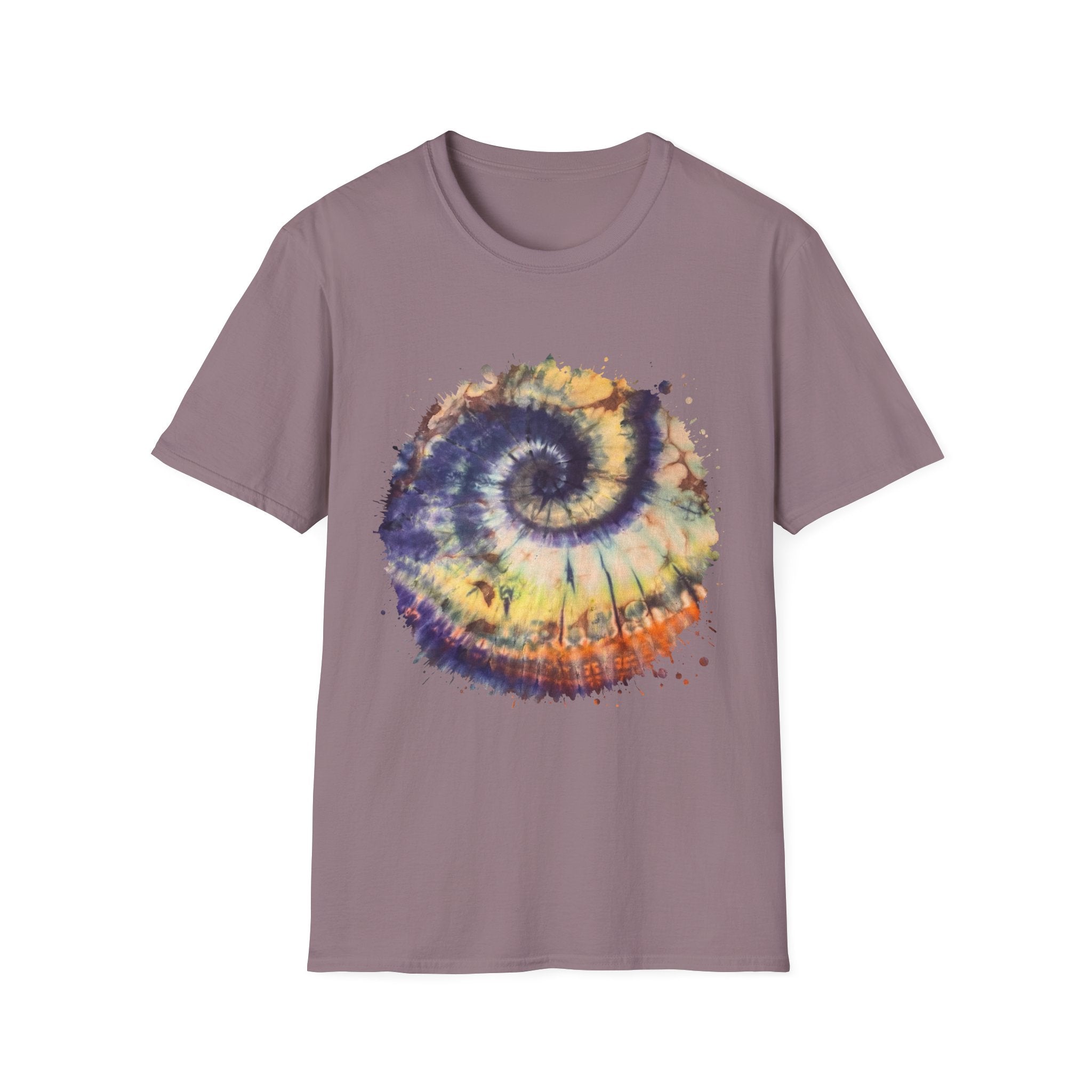 Mocha Spider Dance 2:  Spiral Tie-Dye Unisex T-Shirt, Boho Style Tee, Casual Comfort Shirt, Gift for Nature Lovers, Summer Vibes Apparel