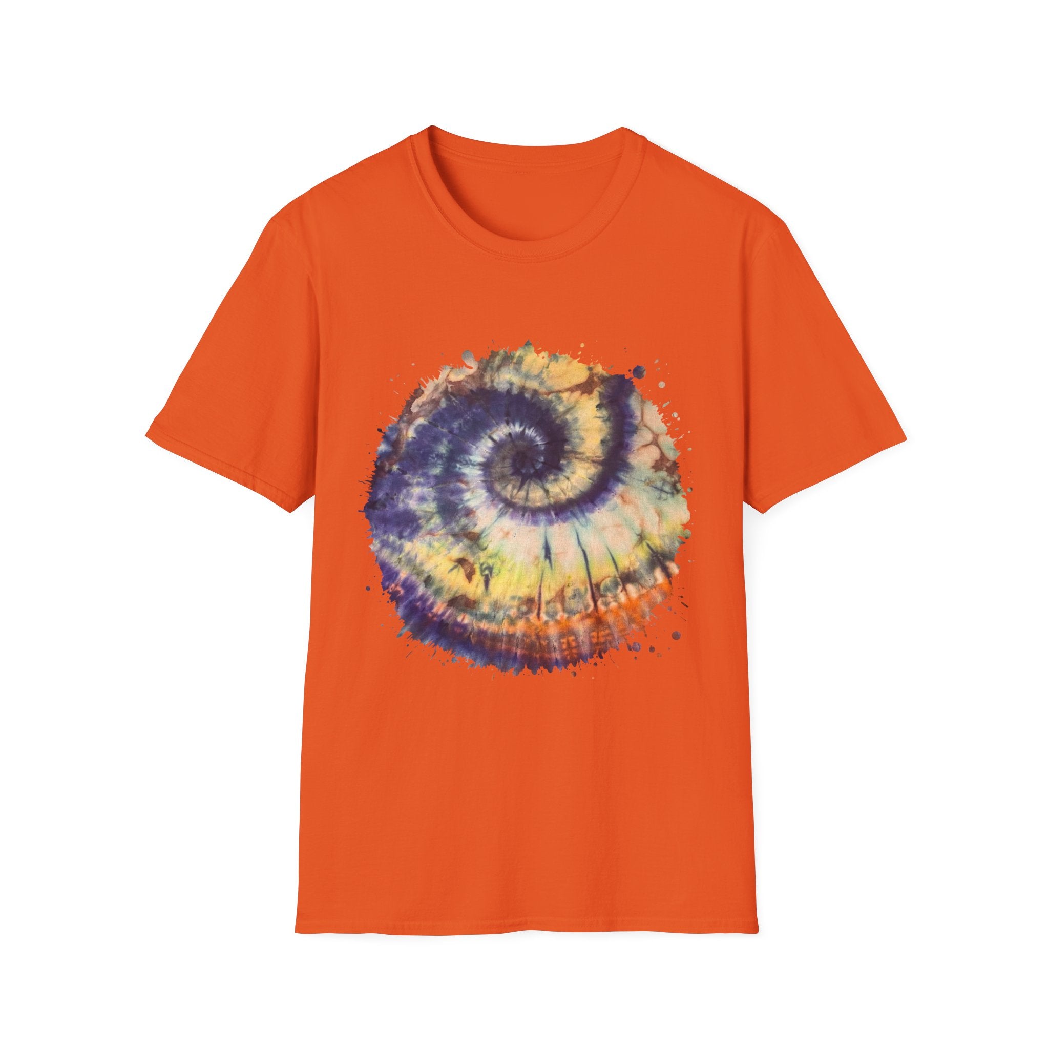 Mocha Spider Dance 2:  Spiral Tie-Dye Unisex T-Shirt, Boho Style Tee, Casual Comfort Shirt, Gift for Nature Lovers, Summer Vibes Apparel