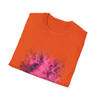 Magenta Madness 2:  Vibrant Splash T-Shirt: Unisex Softstyle, Art Enthusiast Gift, Casual Wear, Summer Apparel, Splash of Color, Vibrant Tee
