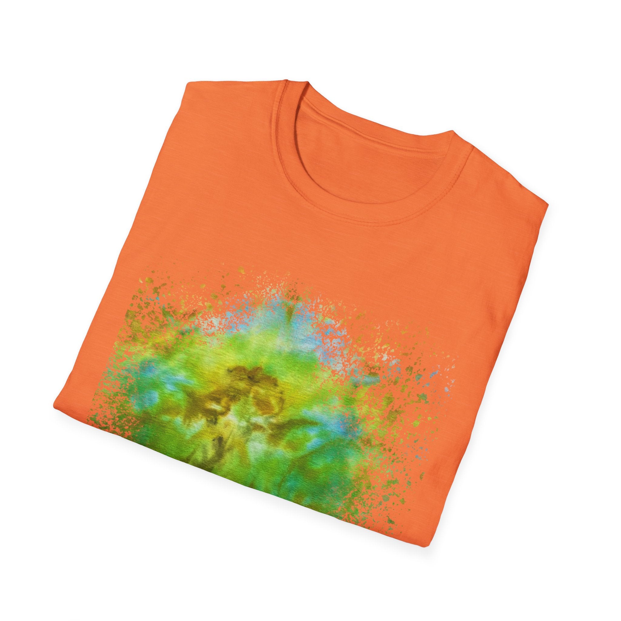THE CONTRARIAN:  Deep sea vibe, Nature-Inspired Tie-Dye T-Shirt | Unisex Softstyle | Bohemian Vibe | Perfect for Festivals, Casual Wear, Eco-Friendly Living