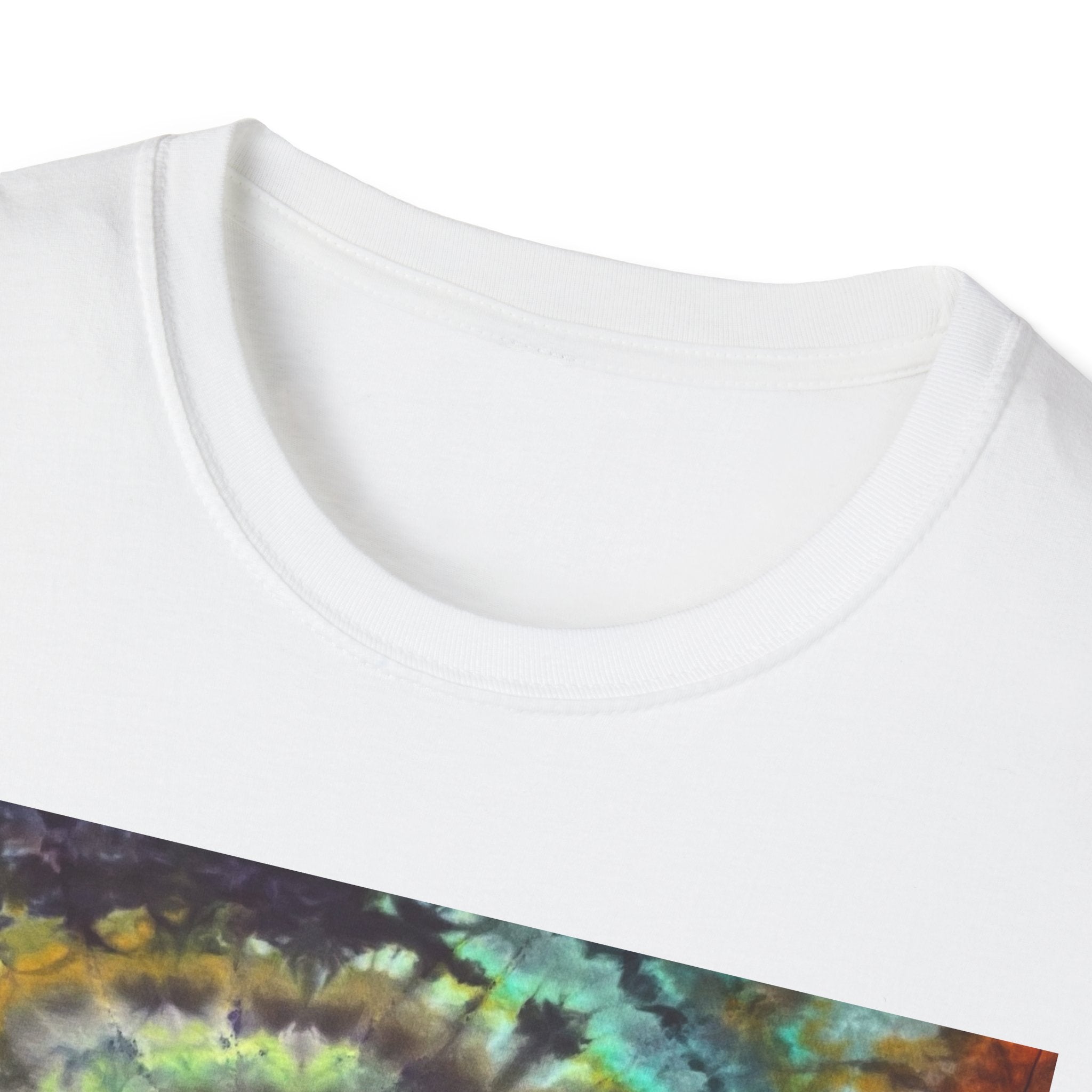 TEMPTATION: Mystical Vibrant Tie-Dye T-Shirt, Unisex Softstyle Tee, Boho Festival Wear, Summer Vibe Shirt, Eco-Friendly Apparel, Gift for Him or Her