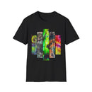 DYNAMO: Vibrant Tie-Dye collage Unisex Softstyle T-Shirt, Festival Wear, Casual Summer Top, Gift for Friends, Boho Style Tee, Colorful Graphic Tee