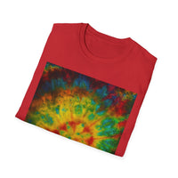 HABANERO HELIX: Rich, bright and Colorful Tie-Dye Unisex Softstyle T-Shirt, Retro Vibe Tee, Festival Outfits, Gift for Teens, Summer Essentials, Casual Wear