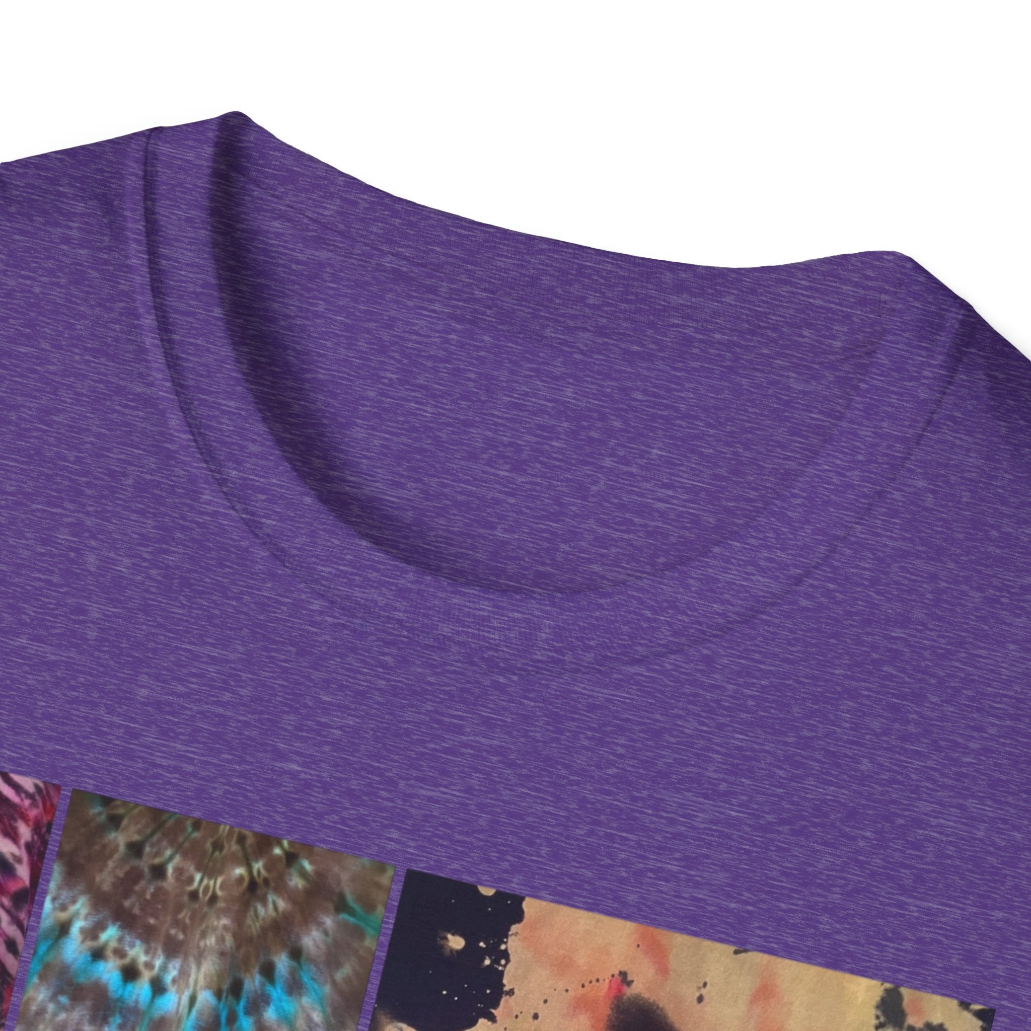 EQUITY: Bohemian Peace Graphic Tie Dye collage Tee, Unisex Softstyle T-Shirt, Tie-Dye Vibe Shirt, Festival Fashion, Relaxed Fit Top