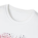 ENIGMA: Gritty, edgy Colorful Abstract Art Unisex Softstyle T-Shirt, Casual Graphic Tee, Gift for Art Lovers, Unique Printed Shirt, Summer Wear, Festival Apparel