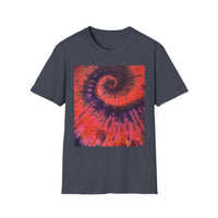 POWER BALL BLISS: Vibrant swirl Tie-Dye Unisex Softstyle T-Shirt, Summer Festival Tee, Bohemian Apparel, Gift for Friends, Unique Graphic Shirt