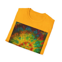 HABANERO HELIX: Rich, bright and Colorful Tie-Dye Unisex Softstyle T-Shirt, Retro Vibe Tee, Festival Outfits, Gift for Teens, Summer Essentials, Casual Wear