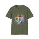 The Scramble 2:  Colorful Splash Unisex Softstyle T-Shirt, Casual Wear, Gift for Friends, Summer Fashion, Vibrant Art Tee