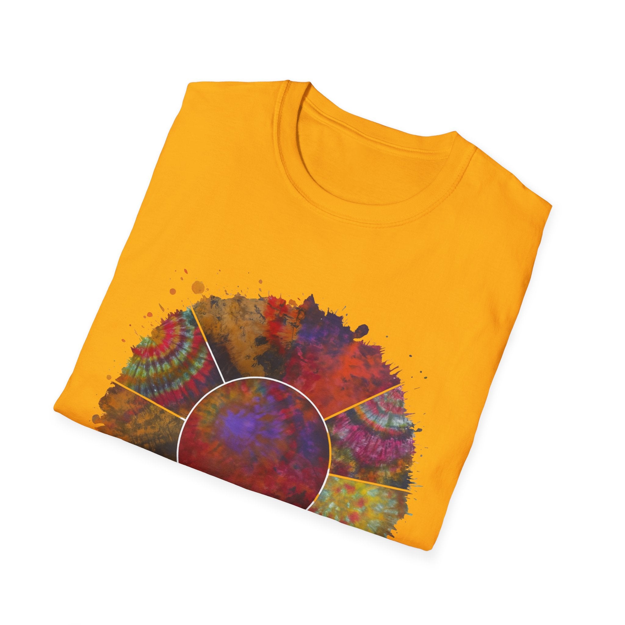 FORTUNE: Colorful, splat style, Bohemian tie dye collage, Unisex T-Shirt, Tie-Dye Vibe Shirt, Festival Wear, Summer Style, Gift for Her/Him