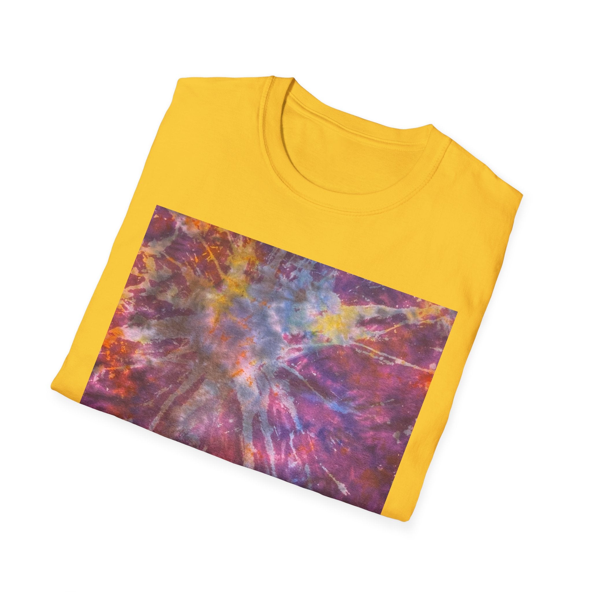 RASPBERRY SORBET:  Splat style, Galactic Vibe Unisex Softstyle T-Shirt | Space Art Tee, Cosmic Shirt, Gift for Astronomers, Unique Spacewear, Casual Wear