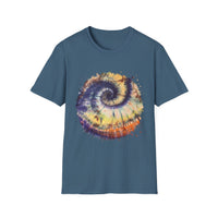 Mocha Spider Dance 2:  Spiral Tie-Dye Unisex T-Shirt, Boho Style Tee, Casual Comfort Shirt, Gift for Nature Lovers, Summer Vibes Apparel