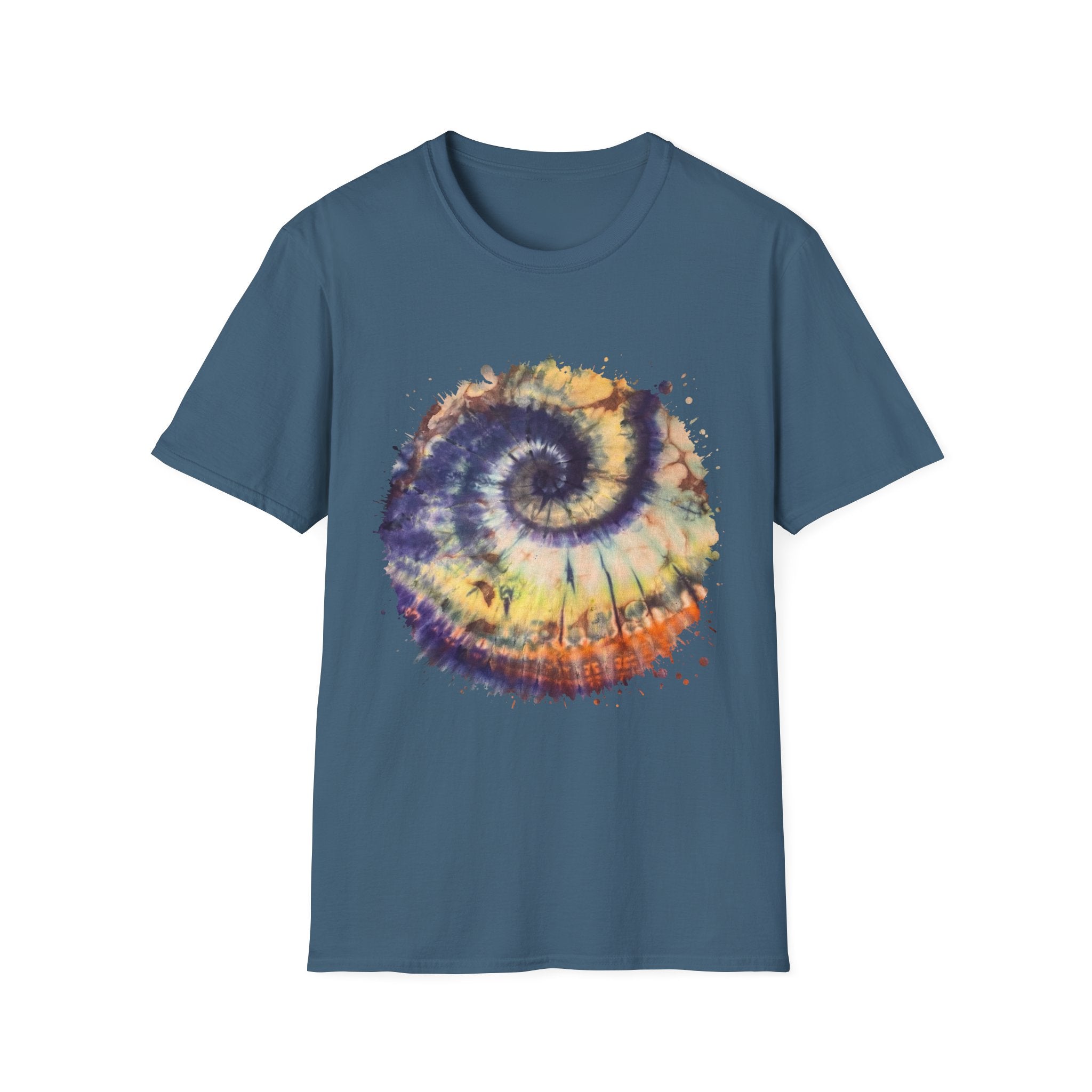 Mocha Spider Dance 2:  Spiral Tie-Dye Unisex T-Shirt, Boho Style Tee, Casual Comfort Shirt, Gift for Nature Lovers, Summer Vibes Apparel