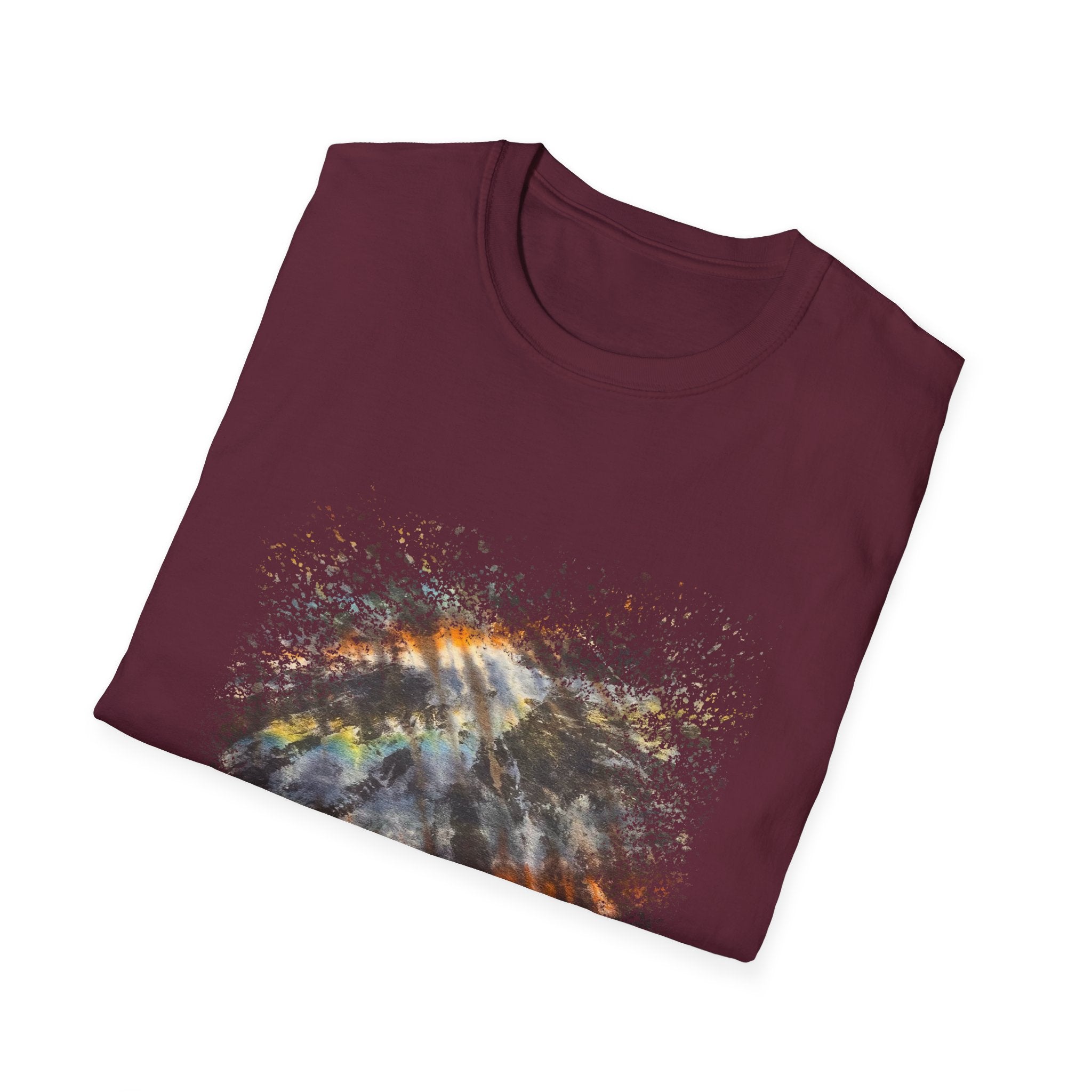 Asteroid Menace 2:  Artistic Abstract Unisex Softstyle T-Shirt | Trendy Graphic Tee, Casual Wear, Unique Fashion Gift, Art Lover Apparel, Everyday Comfort